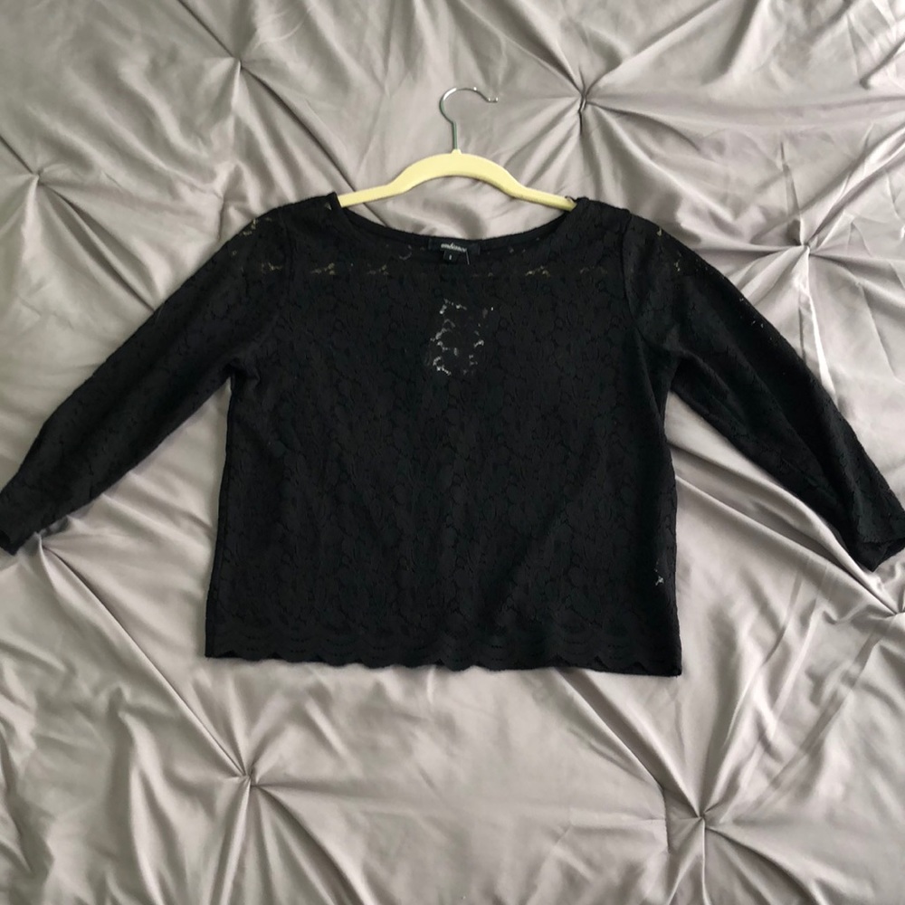 Forever 21 Black Lace Sheer Top